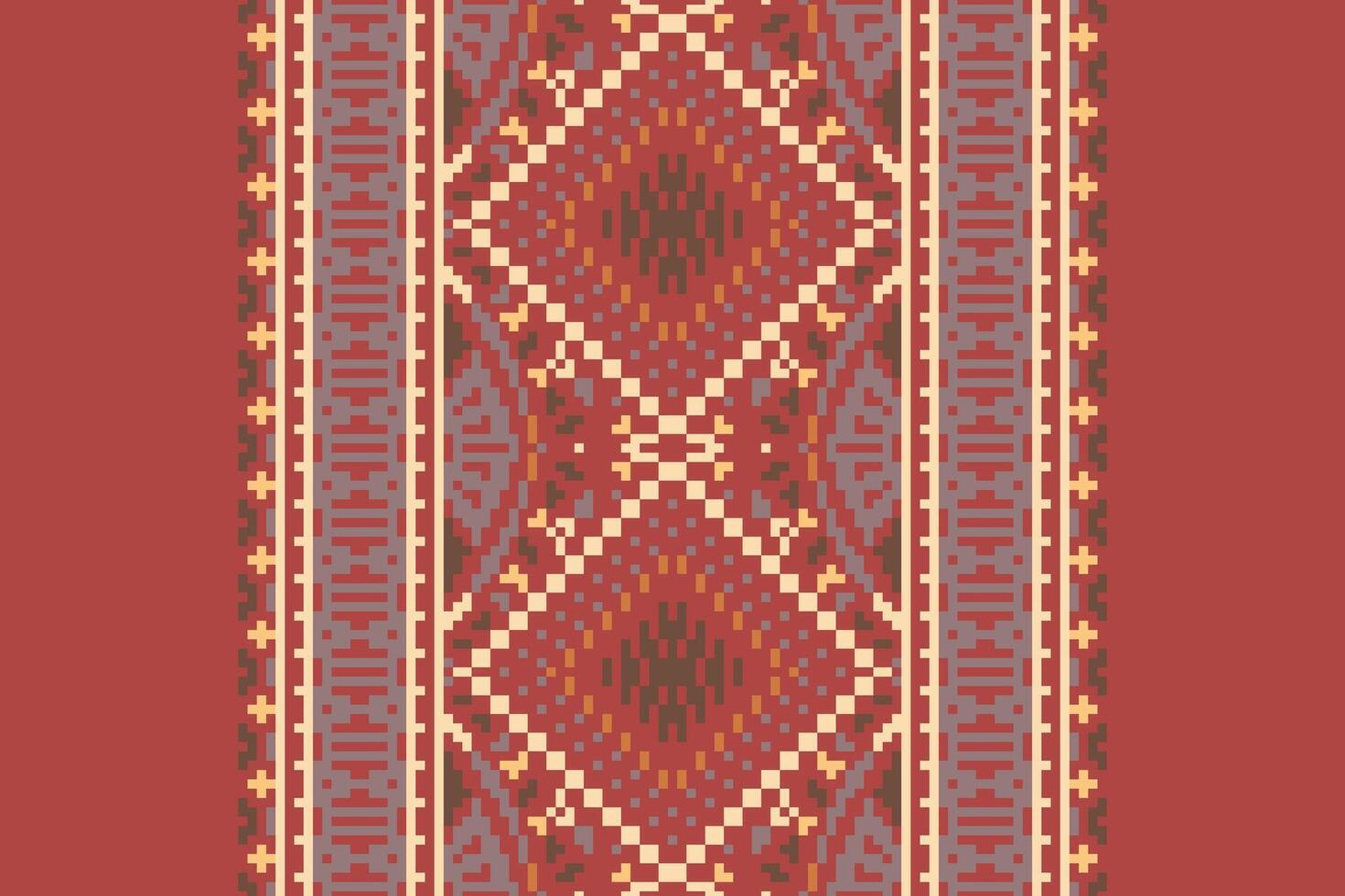 Ancient patterns Seamless Native American, Motif embroidery, Pixel Ikat embroidery Design for Print tie dyeing pillowcase sambal puri kurti mughal architecture vector