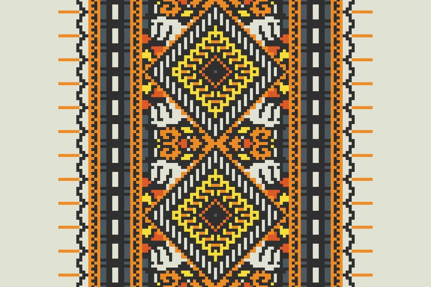 Dupatta pattern Seamless Scandinavian pattern Motif embroidery, Pixel Ikat embroidery Design for Print scandinavian pattern saree ethnic nativity gypsy pattern vector