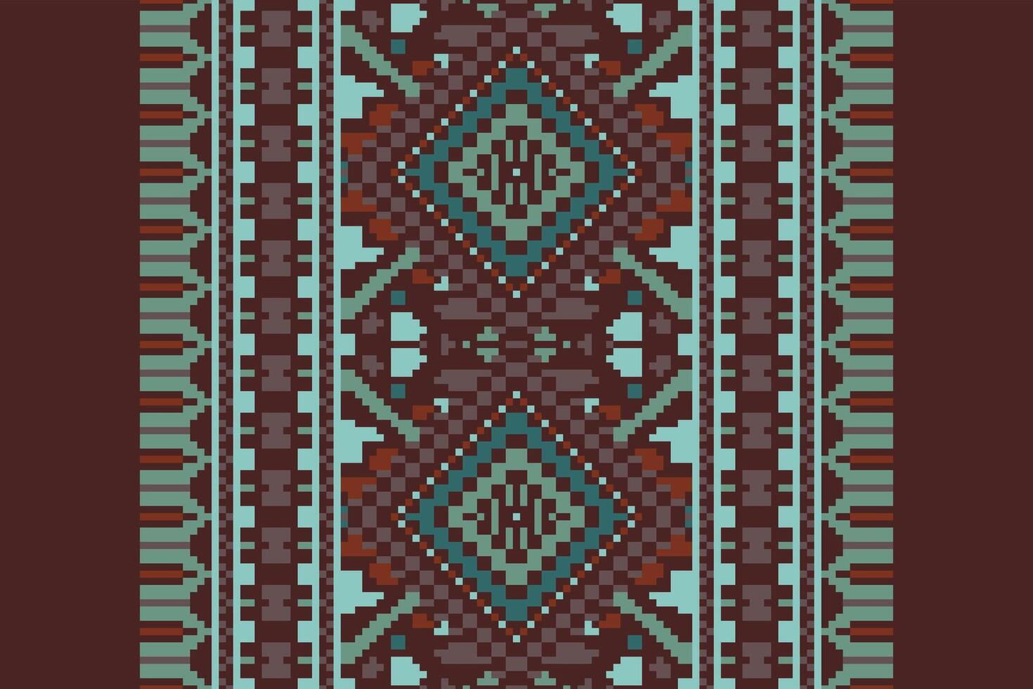 Ancient patterns Seamless Native American, Motif embroidery, Pixel Ikat embroidery Design for Print tapestry floral kimono repeat pattern lacing spanish motif vector