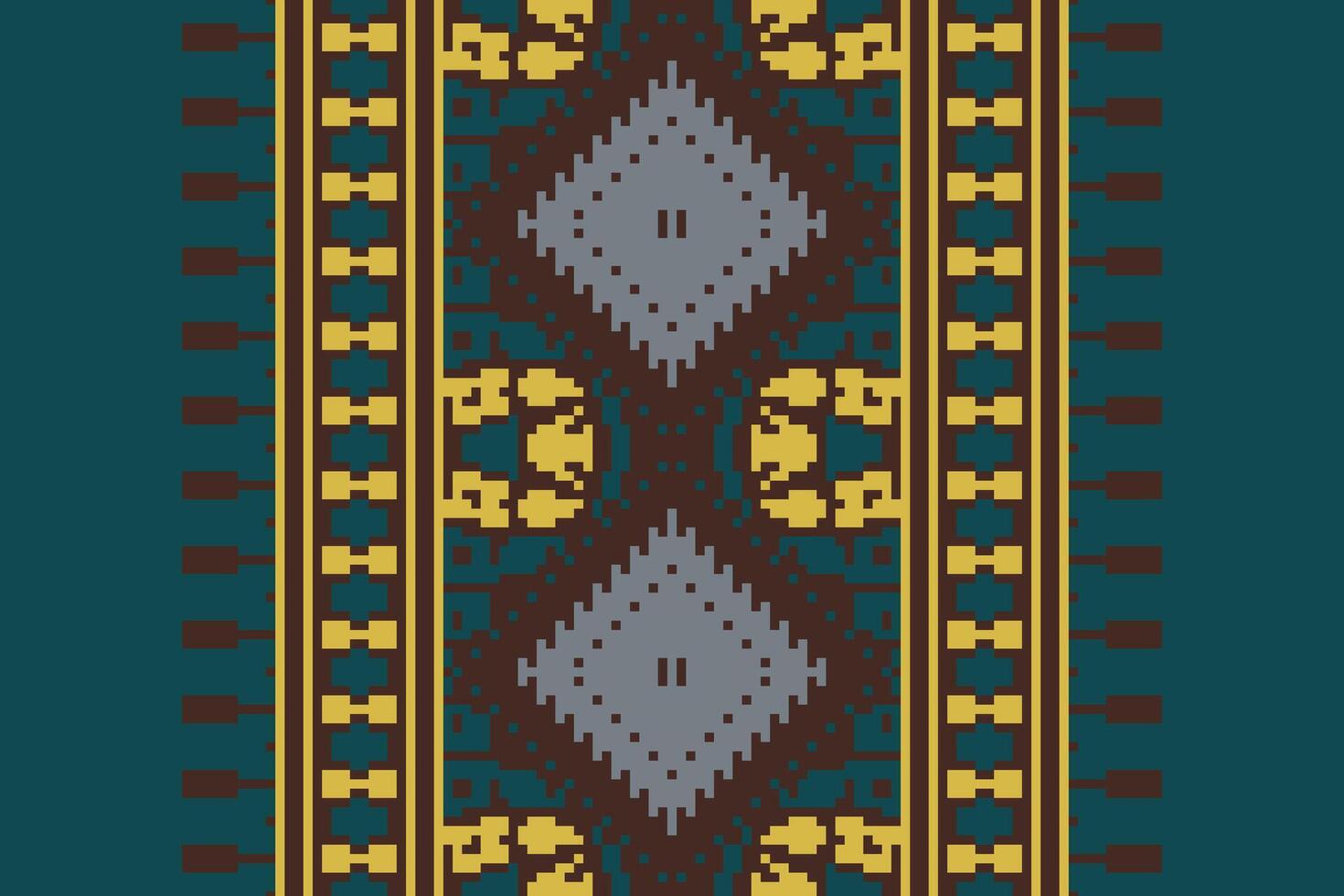 Ancient patterns Seamless Bandana print silk Motif embroidery, Pixel Ikat embroidery Design for Print kurta pattern mughal motifs tapestry pattern floral repeat vector