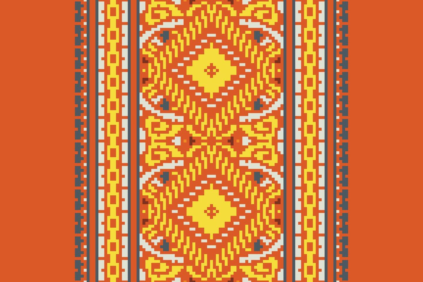 Dupatta pattern Seamless Scandinavian pattern Motif embroidery, Pixel Ikat embroidery Design for Print jacquard slavic pattern folklore pattern kente arabesque vector