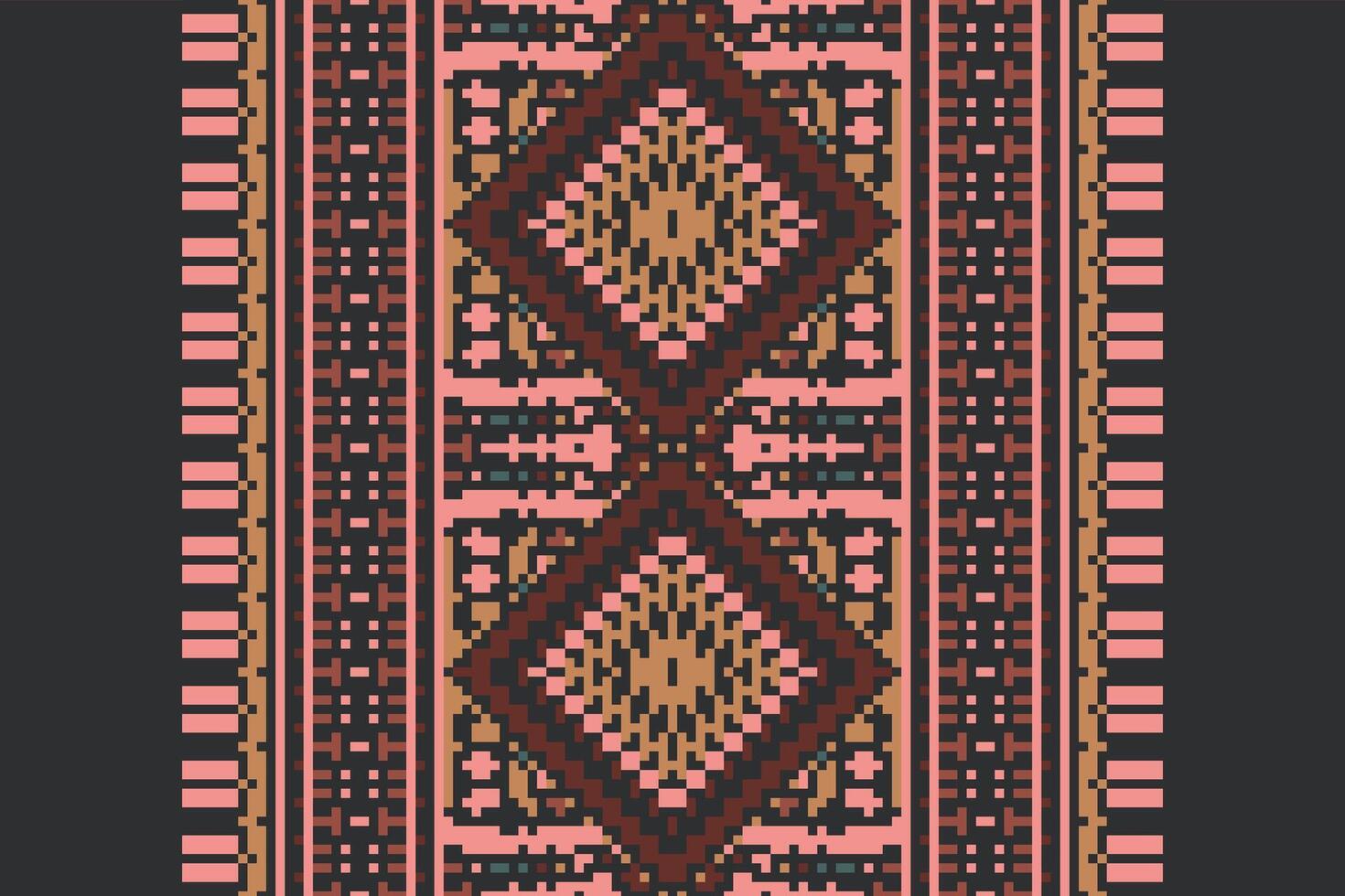 Ancient patterns Seamless Australian aboriginal pattern Motif embroidery, Pixel Ikat embroidery Design for Print pattern vintage flower folk navajo patchwork pattern vector