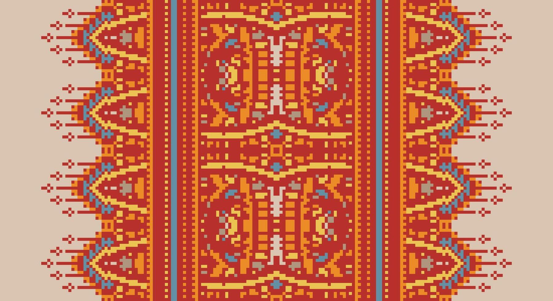 Ancient patterns Seamless Mughal architecture Motif embroidery, Pixel Ikat embroidery Design for Print australian curtain pattern geometric pillow model kurti mughal flowers vector