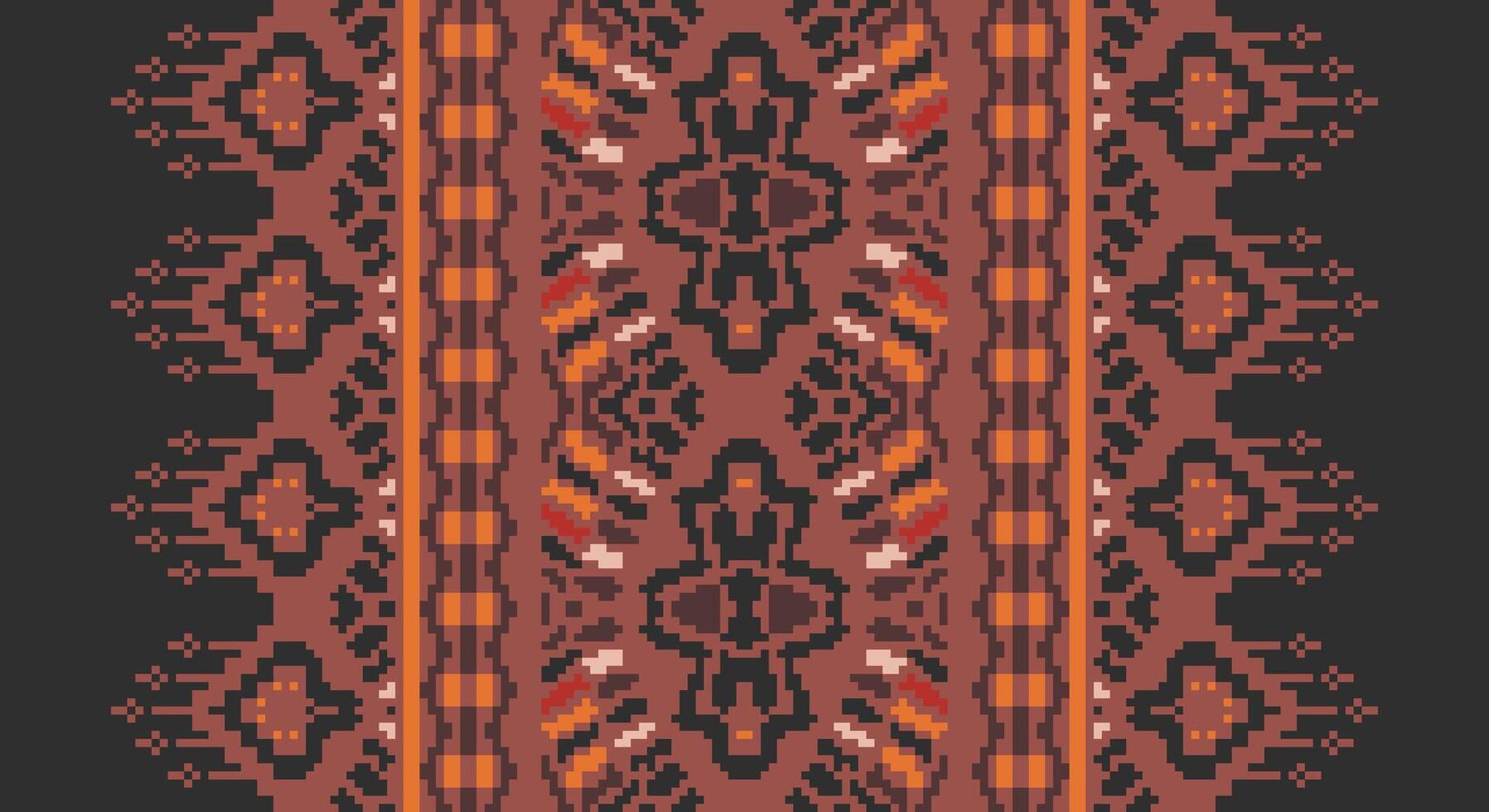 Ancient patterns Seamless Scandinavian pattern Motif embroidery, Pixel Ikat embroidery Design for Print tapestry floral kimono repeat pattern lacing spanish motif vector