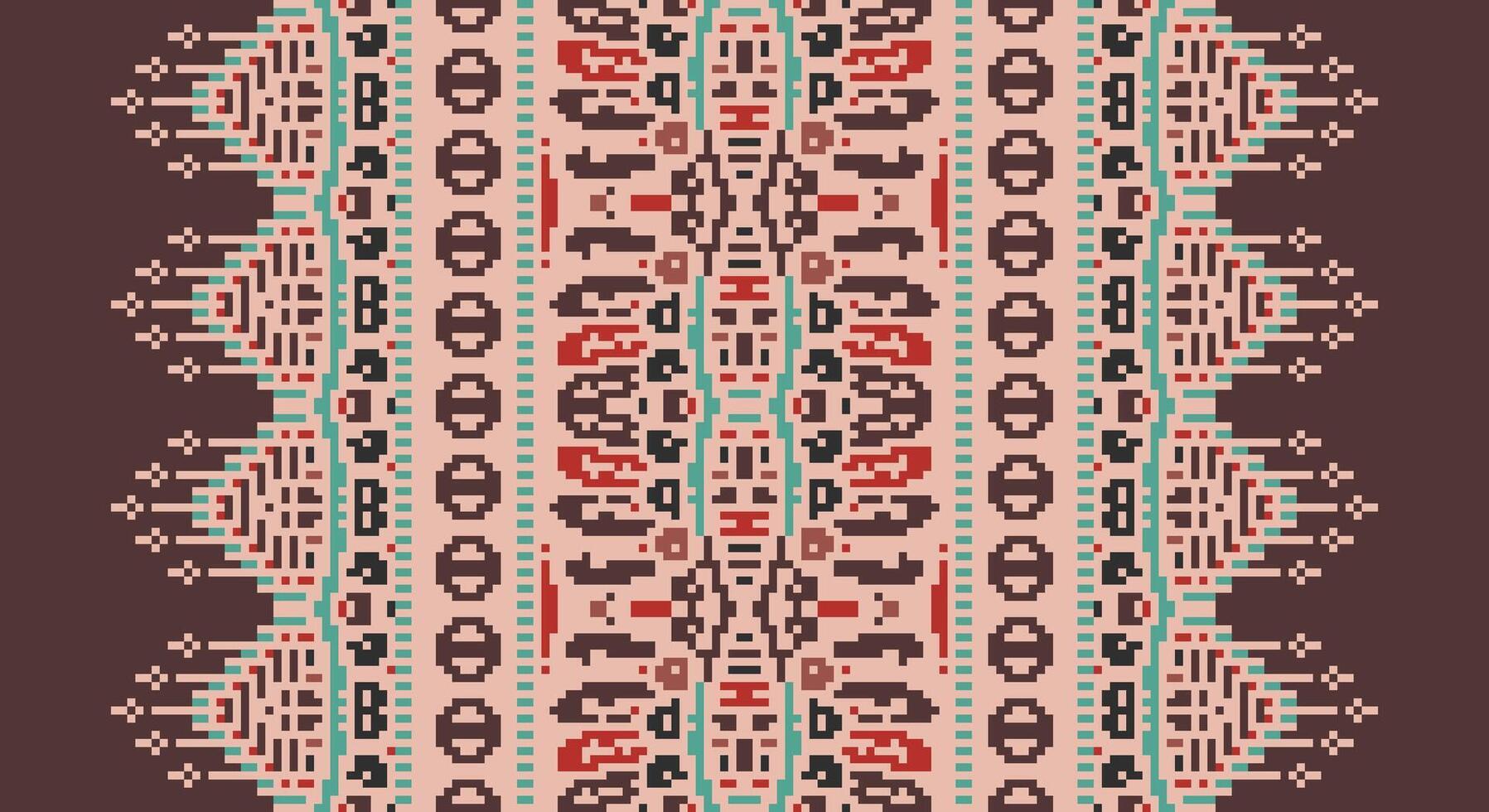 Ancient patterns Seamless Scandinavian pattern Motif embroidery, Pixel Ikat embroidery Design for Print australian curtain pattern geometric pillow model kurti mughal flowers vector