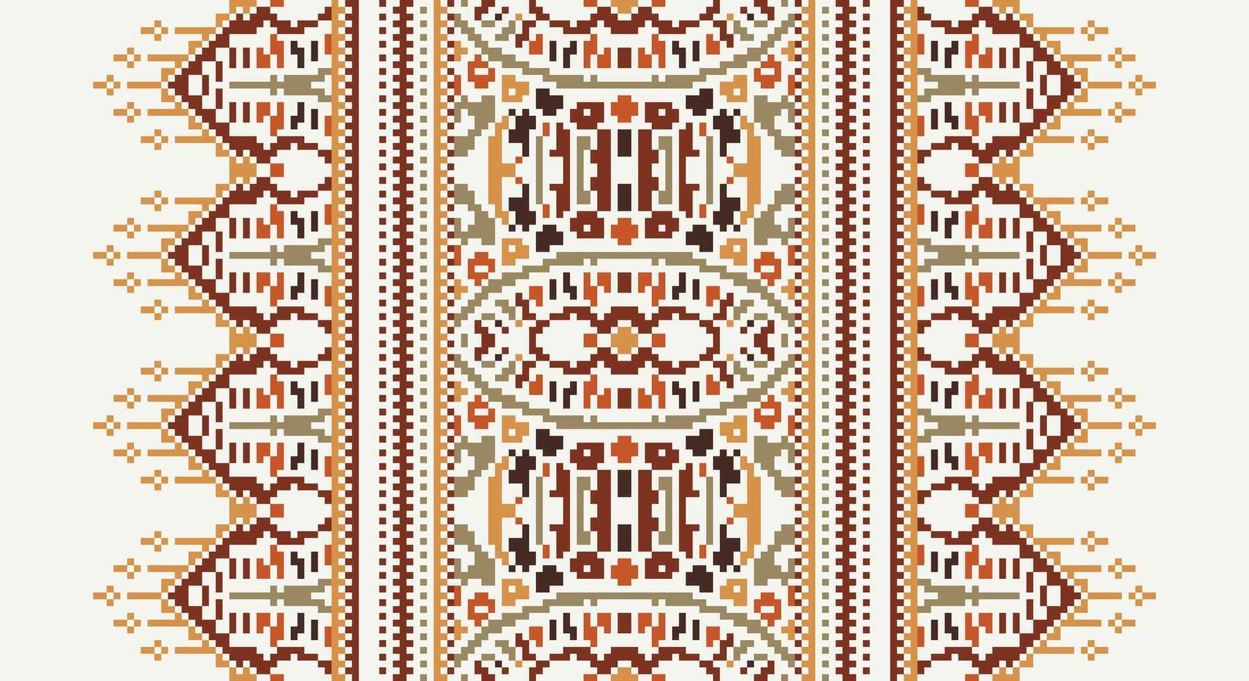 Bukhara pattern Seamless Native American, Motif embroidery, Pixel Ikat embroidery Design for Print kurta pattern mughal motifs tapestry pattern floral repeat vector