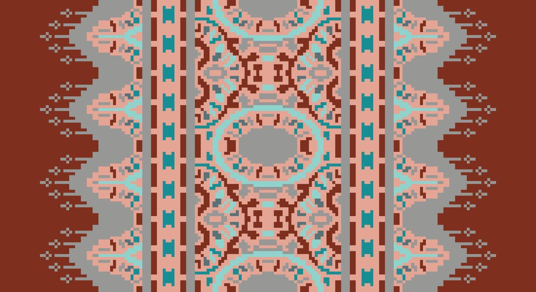 Bukhara pattern Seamless Native American, Motif embroidery, Pixel Ikat embroidery Design for Print egyptian pattern tibetan mandala bandanna vector