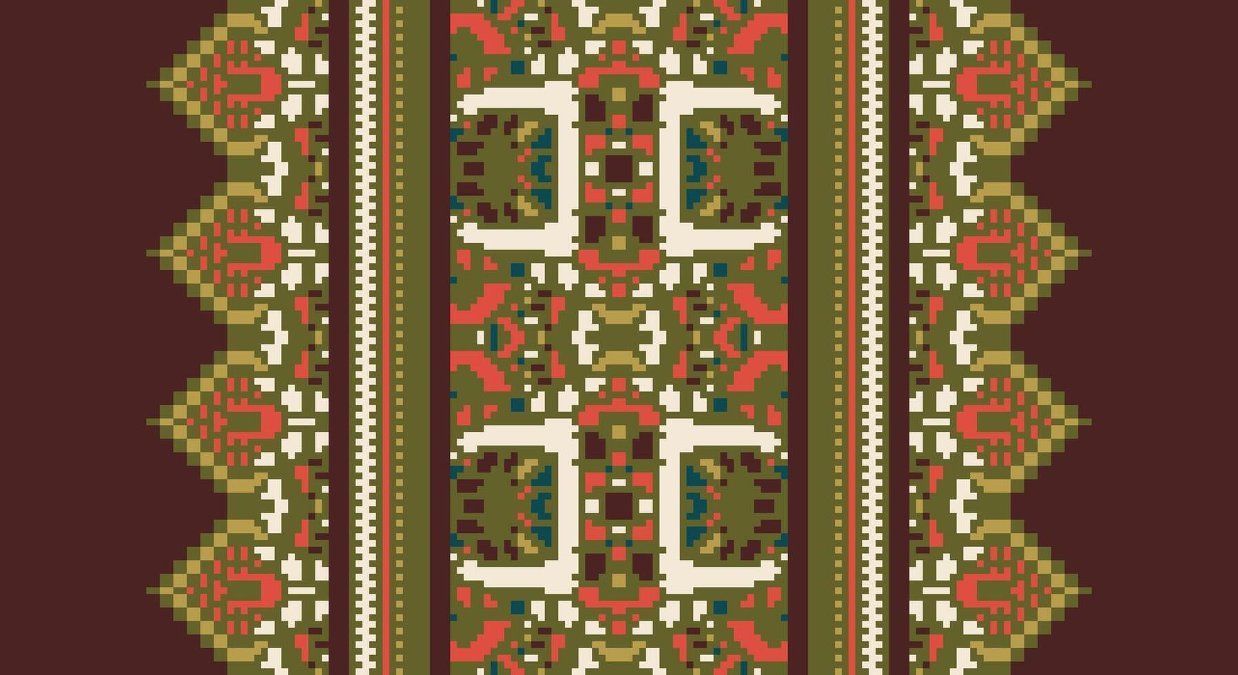 Bukhara pattern Seamless Australian aboriginal pattern Motif embroidery, Pixel Ikat embroidery Design for Print border embroidery ancient egypt vector