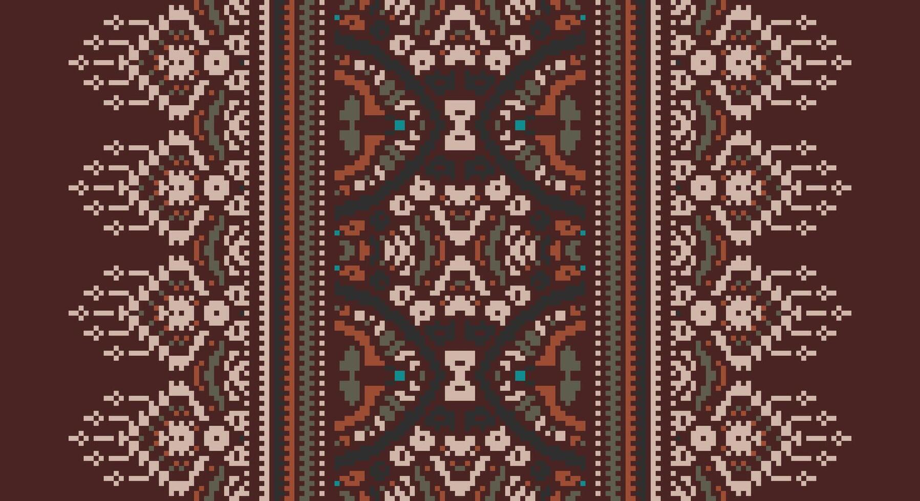 Bukhara pattern Seamless Bandana print silk Motif embroidery, Pixel Ikat embroidery Design for Print australian curtain pattern geometric pillow model kurti mughal flowers vector