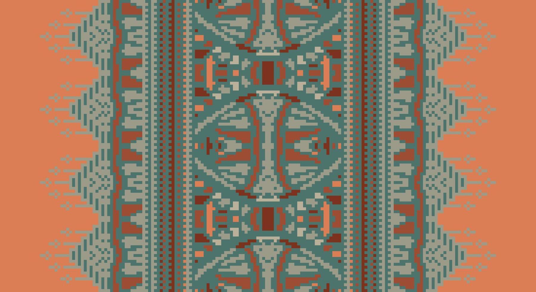 Bukhara pattern Seamless Australian aboriginal pattern Motif embroidery, Pixel Ikat embroidery Design for Print kurta pattern mughal motifs tapestry pattern floral repeat vector