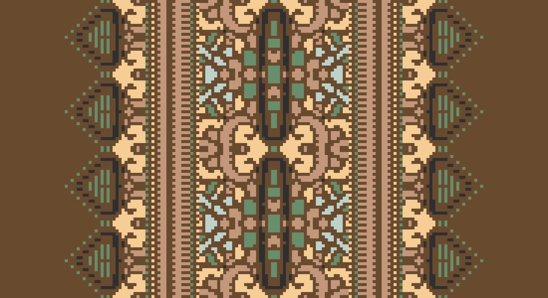 Bukhara pattern Seamless Scandinavian pattern Motif embroidery, Pixel Ikat embroidery Design for Print vyshyvanka placemat quilt sarong sarong beach kurtis Indian motifs vector