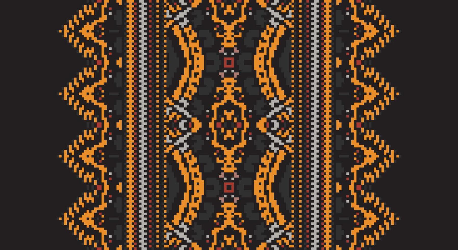 Bukhara pattern Seamless Scandinavian pattern Motif embroidery, Pixel Ikat embroidery Design for Print scandinavian pattern saree ethnic nativity gypsy pattern vector