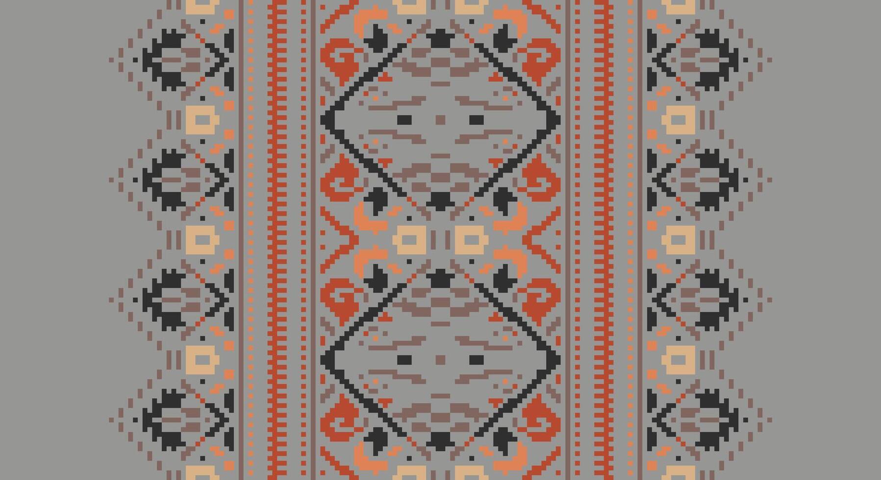 Fashion pattern Seamless Native American, Motif embroidery, Pixel Ikat embroidery Design for Print scandinavian pattern saree ethnic nativity gypsy pattern vector