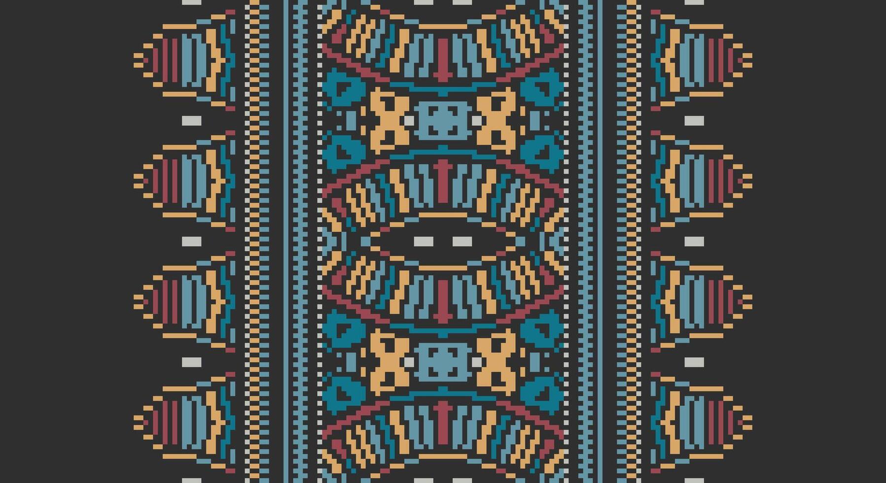 Fashion pattern Seamless Native American, Motif embroidery, Pixel Ikat embroidery Design for Print scandinavian pattern saree ethnic nativity gypsy pattern vector