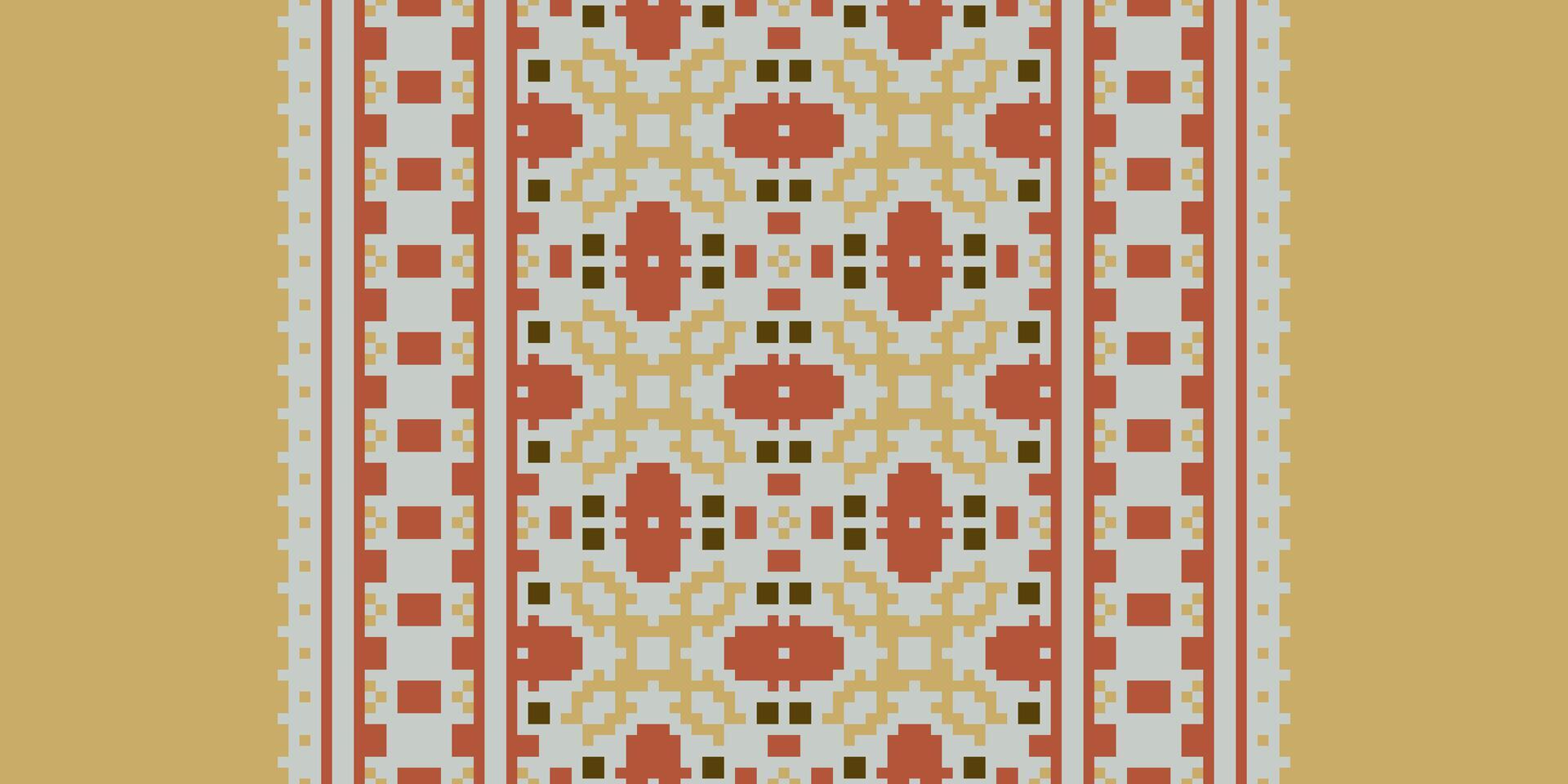 Baroque pattern Seamless Scandinavian pattern Motif embroidery, Pixel Ikat embroidery Design for Print indonesian batik motif embroidery native american kurta mughal design vector