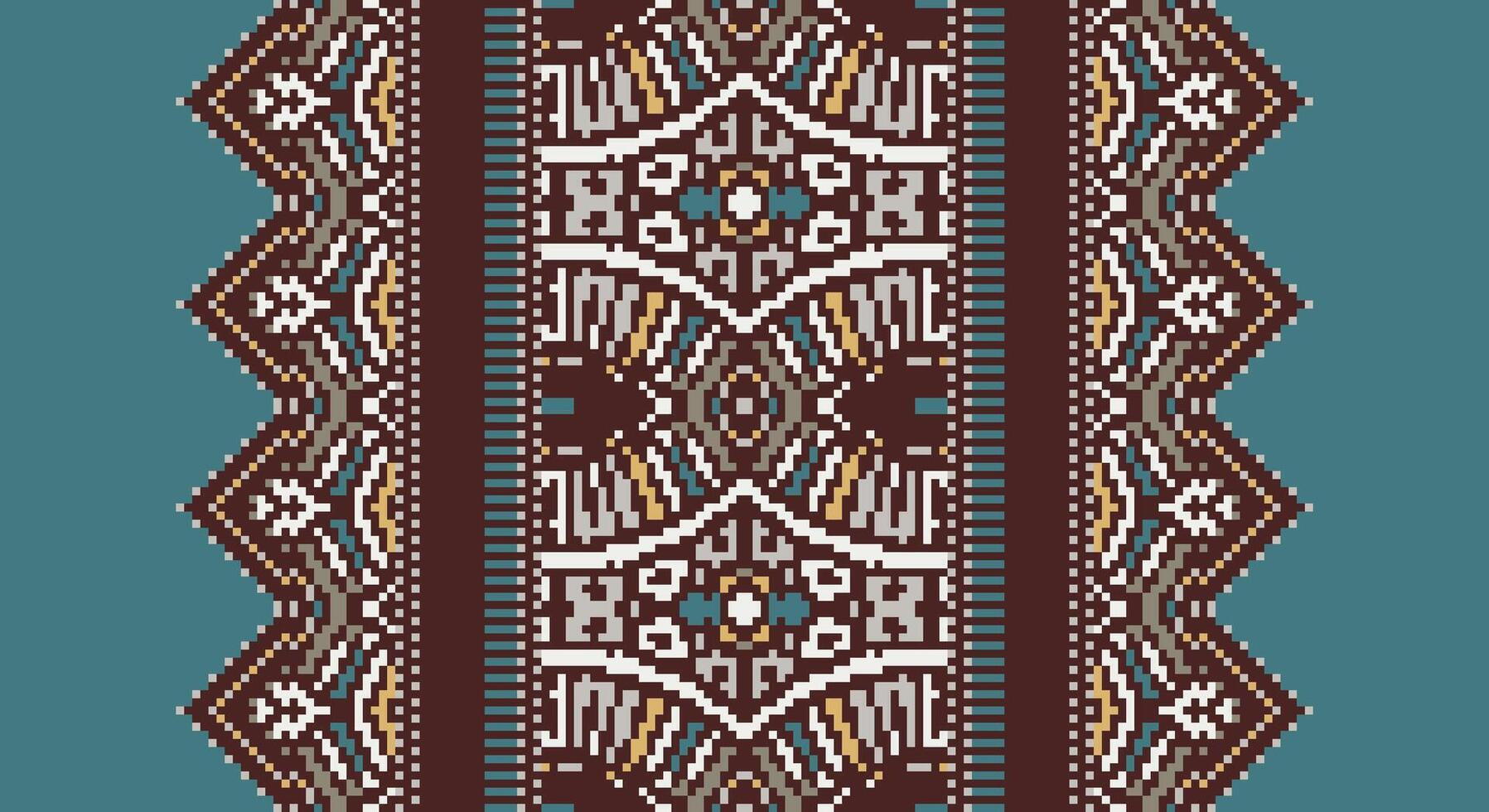 Fashion pattern Seamless Australian aboriginal pattern Motif embroidery, Pixel Ikat embroidery Design for Print Texture fabric saree sari carpet. kurta patola saree vector