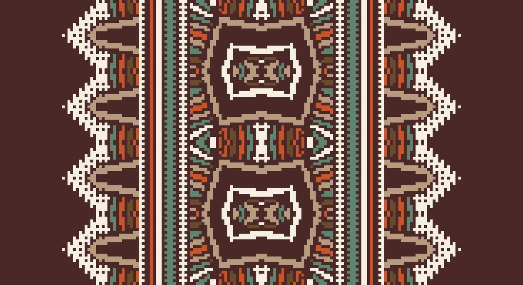 Fashion pattern Seamless Australian aboriginal pattern Motif embroidery, Pixel Ikat embroidery Design for Print tapestry floral kimono repeat pattern lacing spanish motif vector