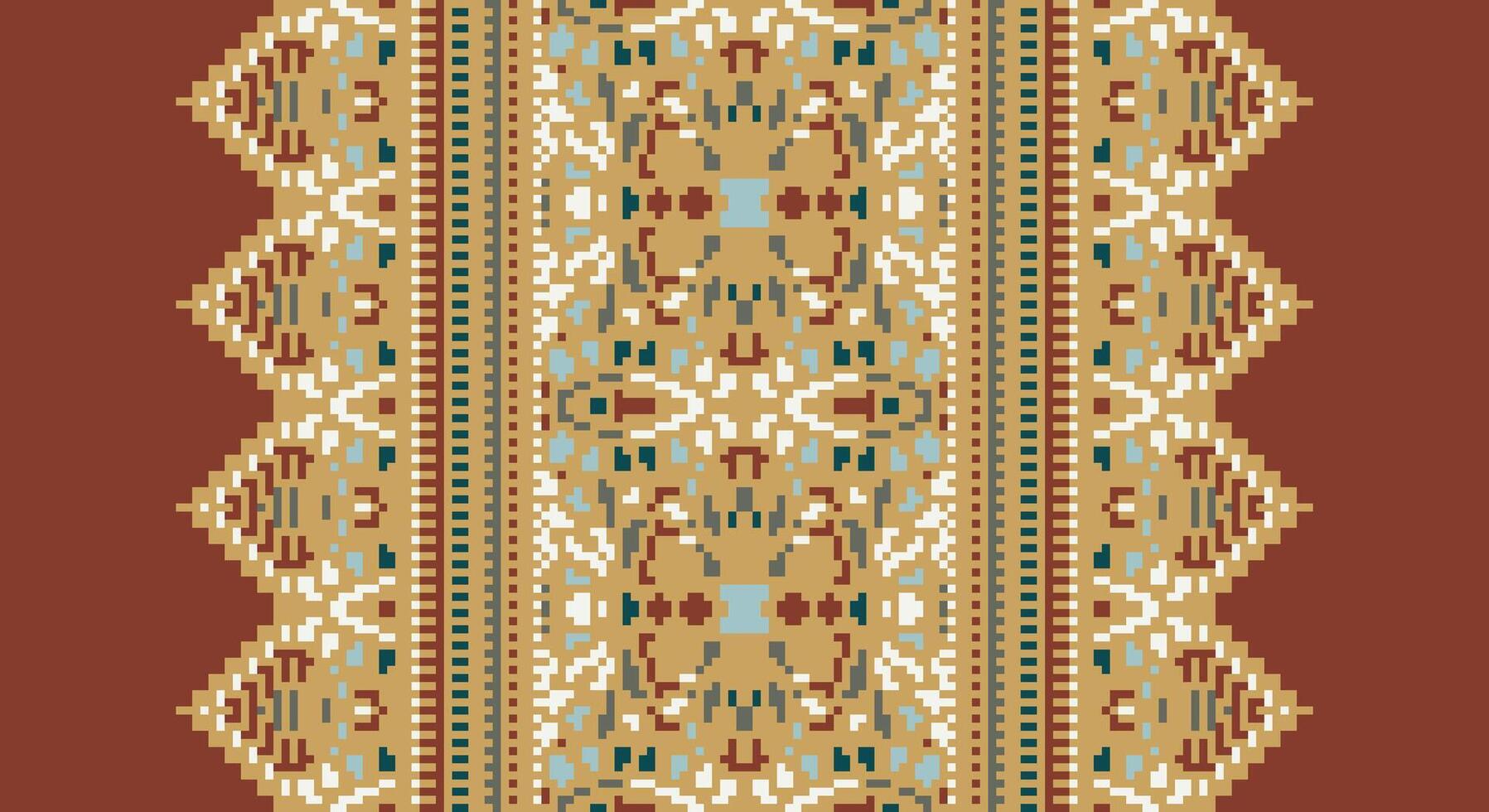 Fashion pattern Seamless Scandinavian pattern Motif embroidery, Pixel Ikat embroidery Design for Print scarf hijab pattern kerchief Pixel Ikat Silk kurti model mughal patterns vector