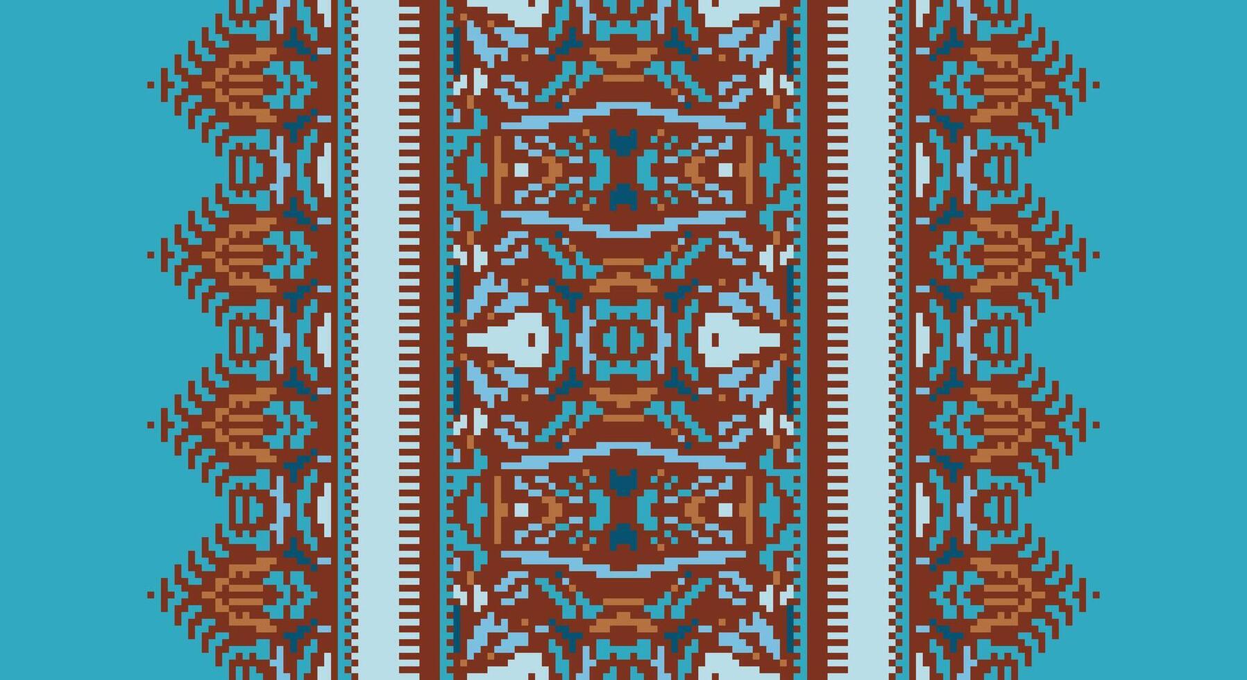 Fashion pattern Seamless Scandinavian pattern Motif embroidery, Pixel Ikat embroidery Design for Print scandinavian pattern saree ethnic nativity gypsy pattern vector