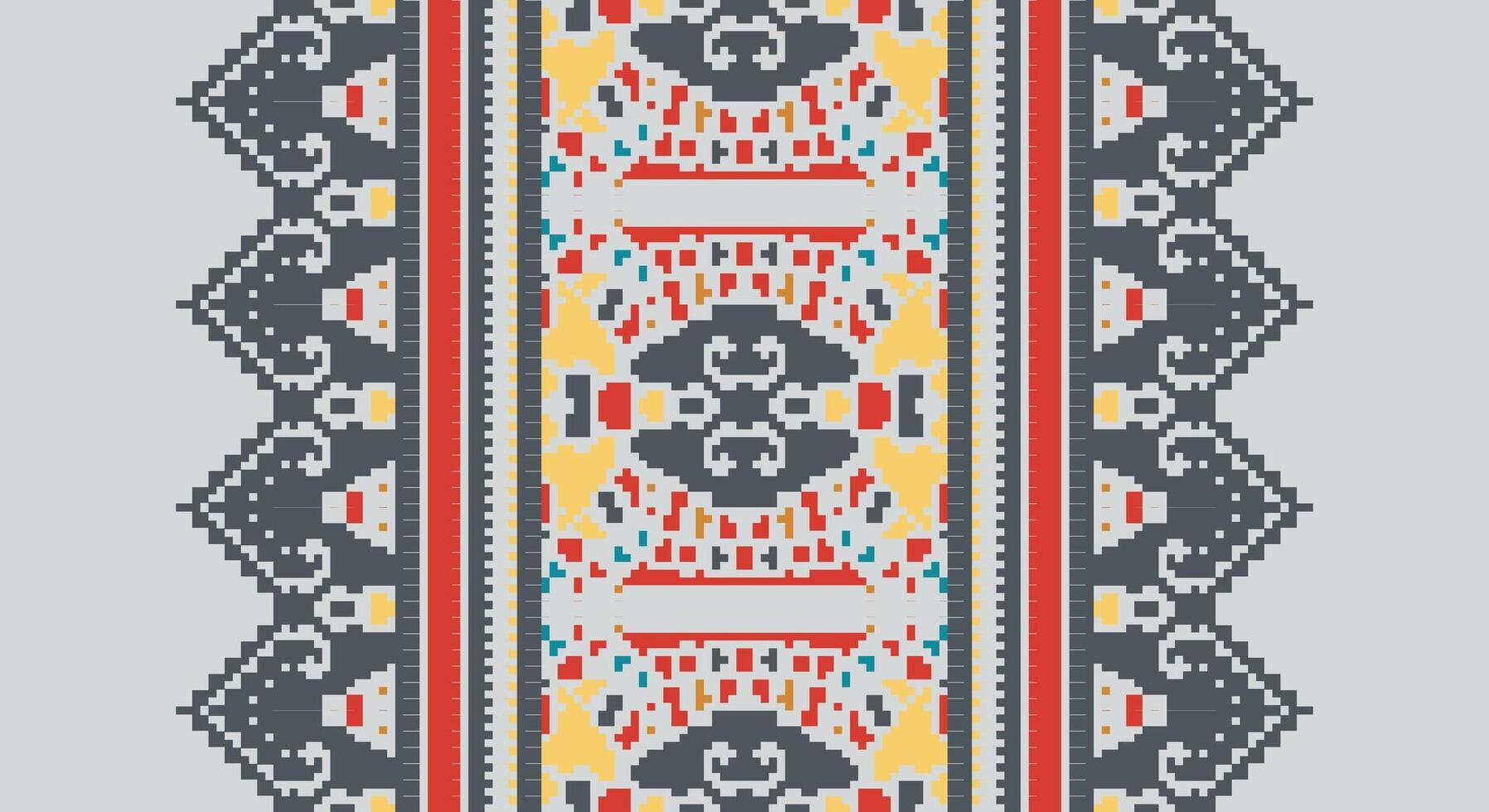 Tissue Dupatta Seamless Native American, Motif embroidery, Pixel Ikat embroidery Design for Print australian curtain pattern geometric pillow model kurti mughal flowers vector