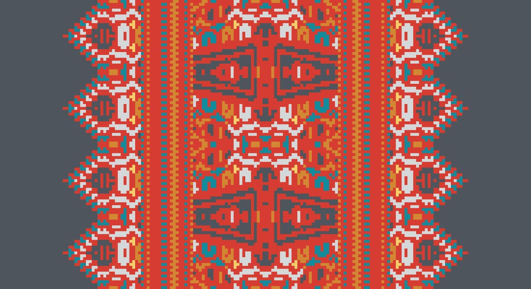 Tissue Dupatta Seamless Native American, Motif embroidery, Pixel Ikat embroidery Design for Print pattern vintage flower folk navajo patchwork pattern vector