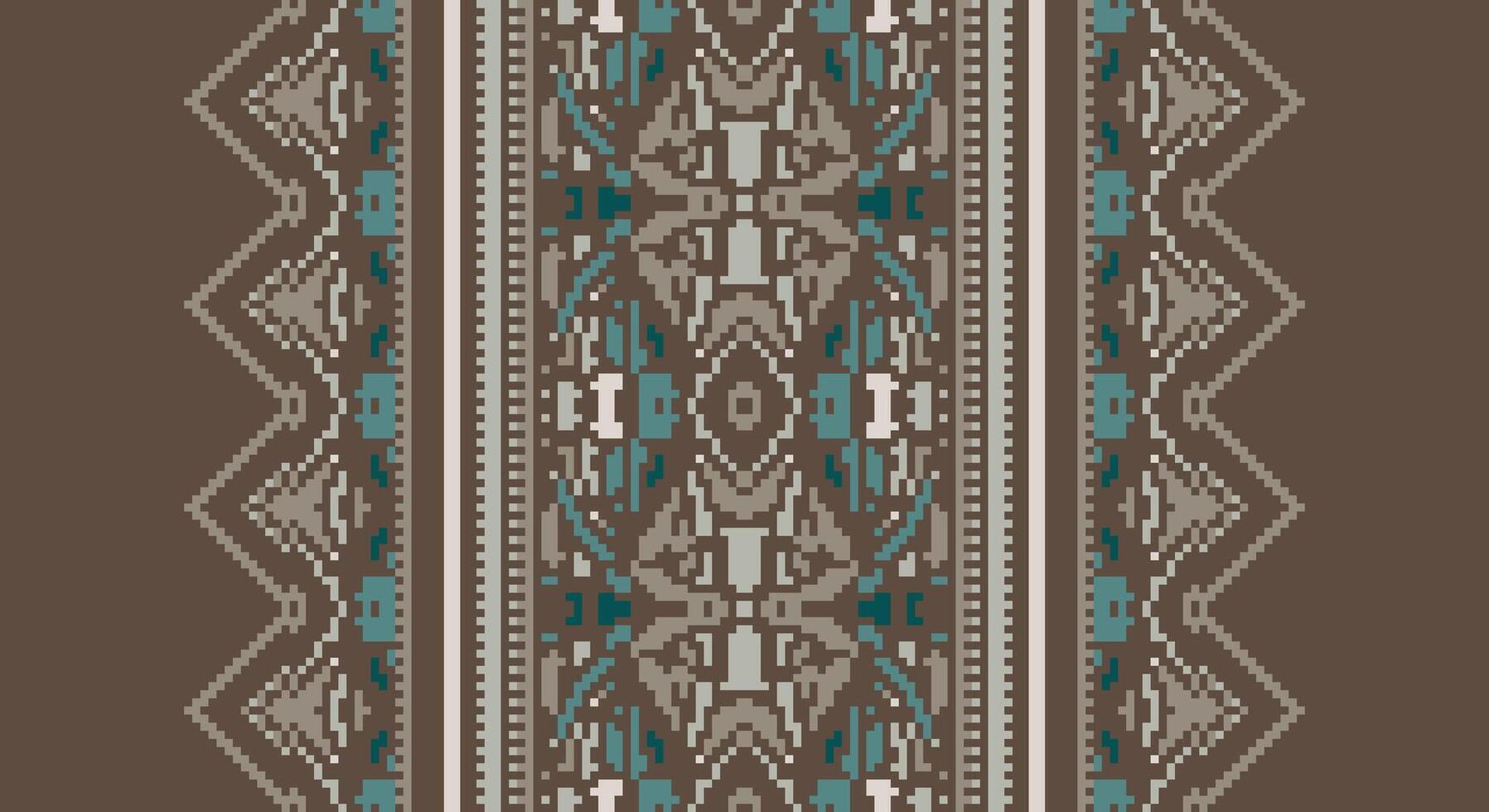 Tissue Dupatta Seamless Native American, Motif embroidery, Pixel Ikat embroidery Design for Print border embroidery ancient egypt vector