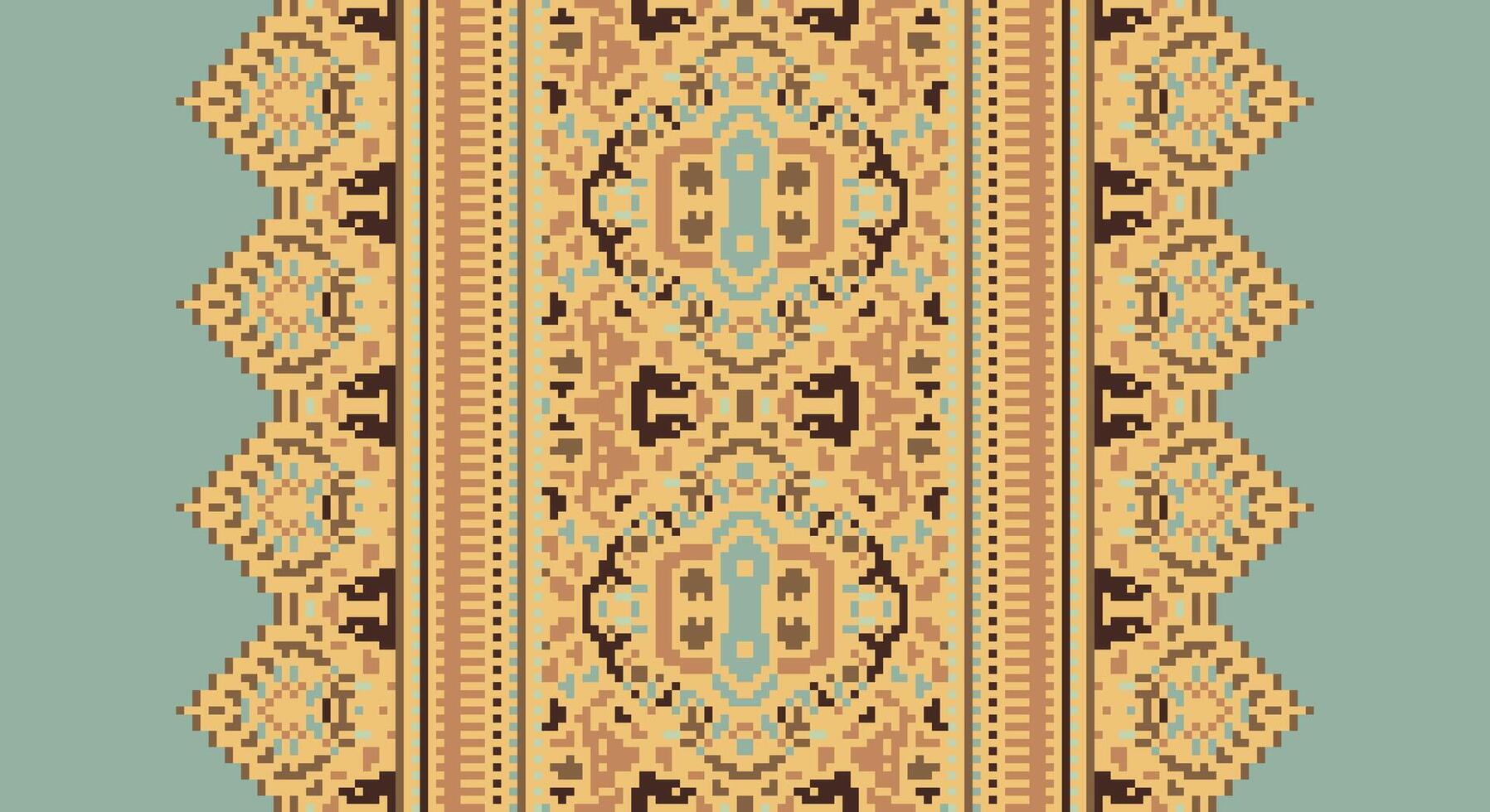 Tissue Dupatta Seamless Australian aboriginal pattern Motif embroidery, Pixel Ikat embroidery Design for Print indigenous art aboriginal art pattern floral kurti mughal border vector