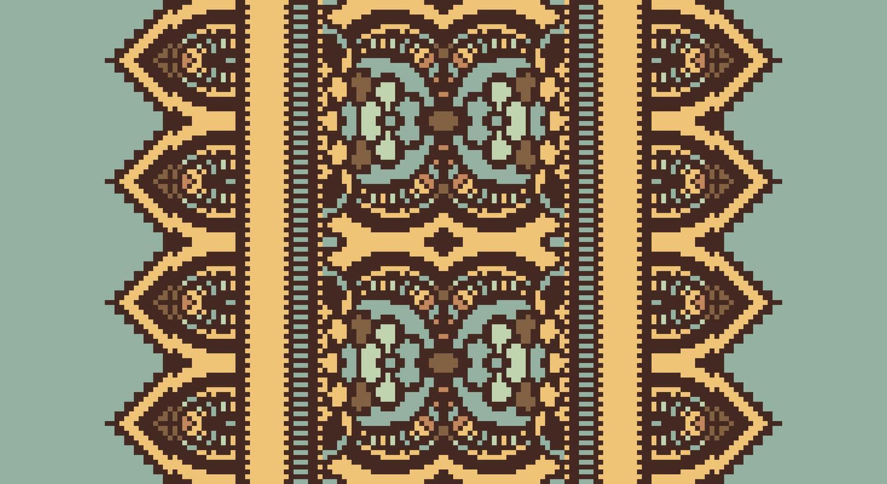 Tissue Dupatta Seamless Australian aboriginal pattern Motif embroidery, Pixel Ikat embroidery Design for Print indonesian batik motif embroidery native american kurta mughal design vector