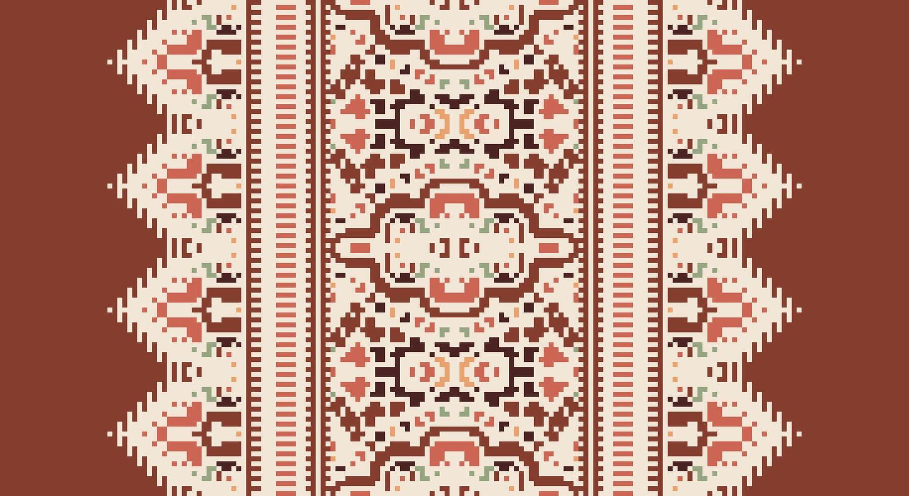 Tissue Dupatta Seamless Australian aboriginal pattern Motif embroidery, Pixel Ikat embroidery Design for Print scandinavian pattern saree ethnic nativity gypsy pattern vector