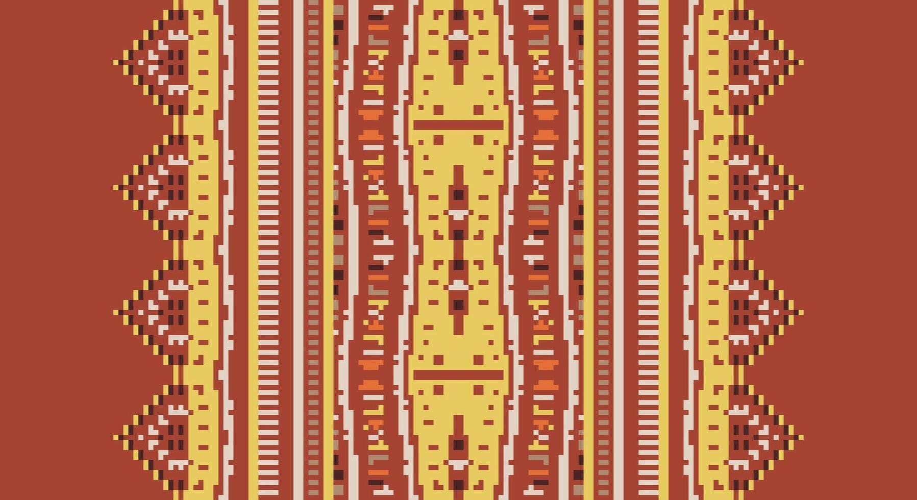 Tissue Dupatta Seamless Mughal architecture Motif embroidery, Pixel Ikat embroidery Design for Print jacquard slavic pattern folklore pattern kente arabesque vector