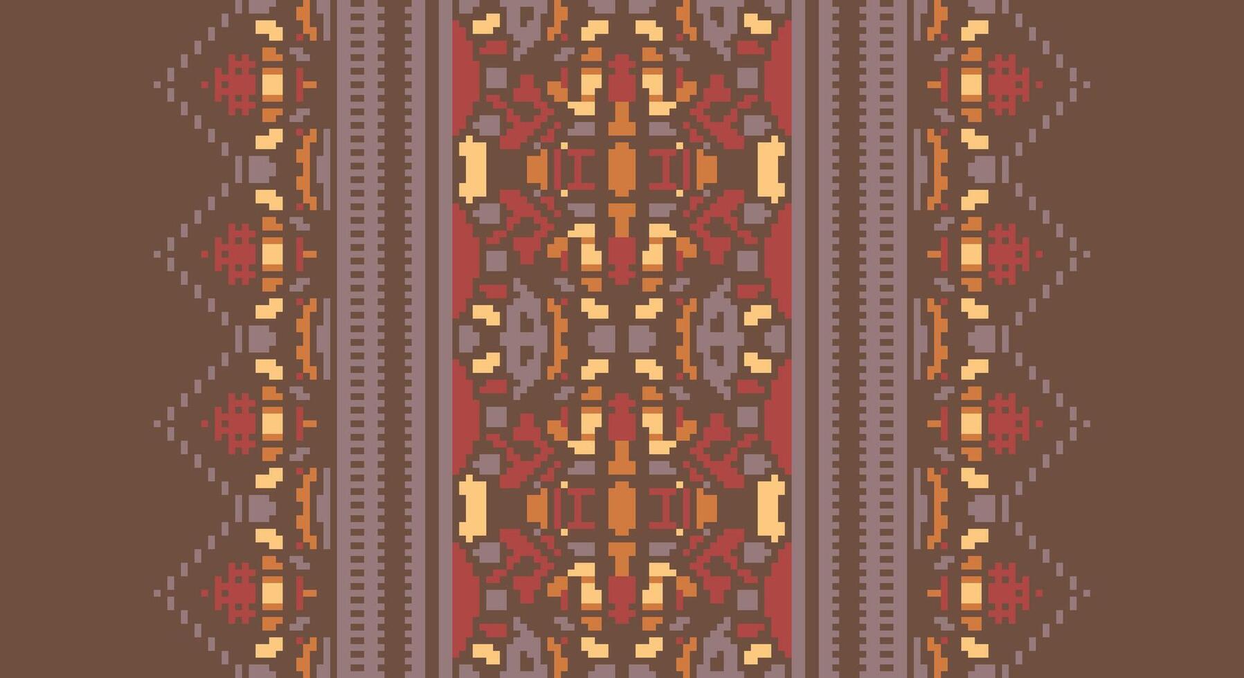 Tissue Dupatta Seamless Scandinavian pattern Motif embroidery, Pixel Ikat embroidery Design for Print tapestry floral kimono repeat pattern lacing spanish motif vector