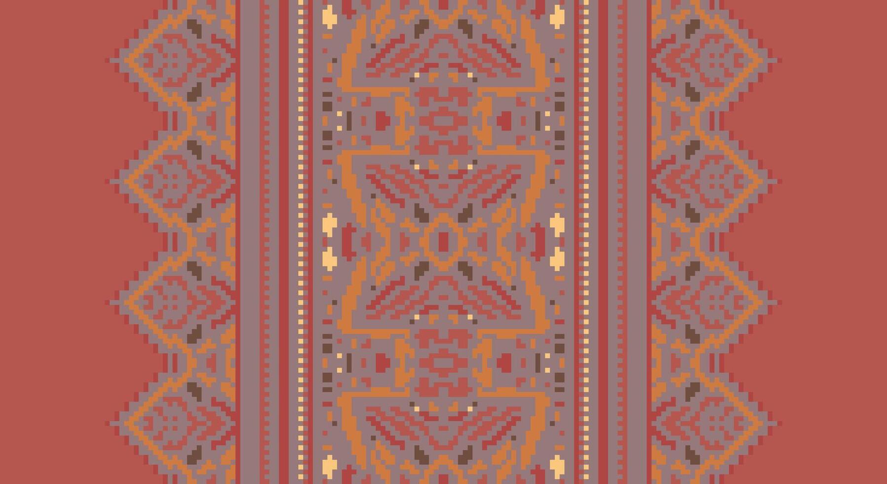 Tissue Dupatta Seamless Scandinavian pattern Motif embroidery, Pixel Ikat embroidery Design for Print australian curtain pattern geometric pillow model kurti mughal flowers vector