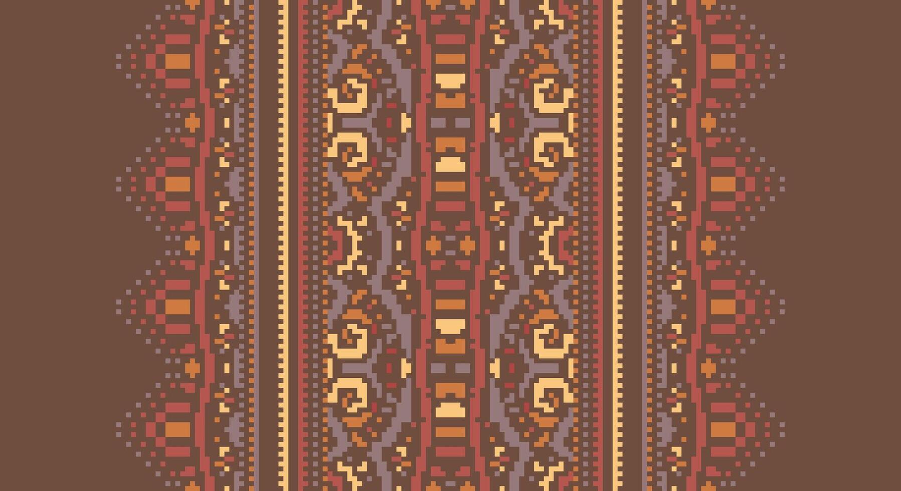 Tissue Dupatta Seamless Scandinavian pattern Motif embroidery, Pixel Ikat embroidery Design for Print scarf hijab pattern kerchief Pixel Ikat Silk kurti model mughal patterns vector