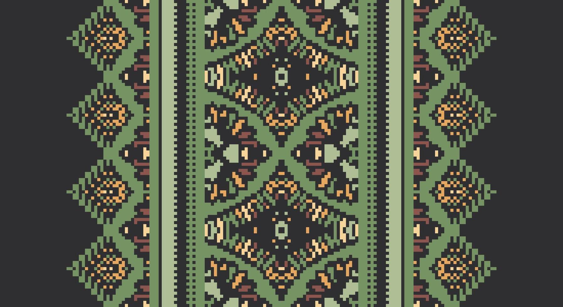 Tissue Dupatta Seamless Scandinavian pattern Motif embroidery, Pixel Ikat embroidery Design for Print scandinavian pattern saree ethnic nativity gypsy pattern vector