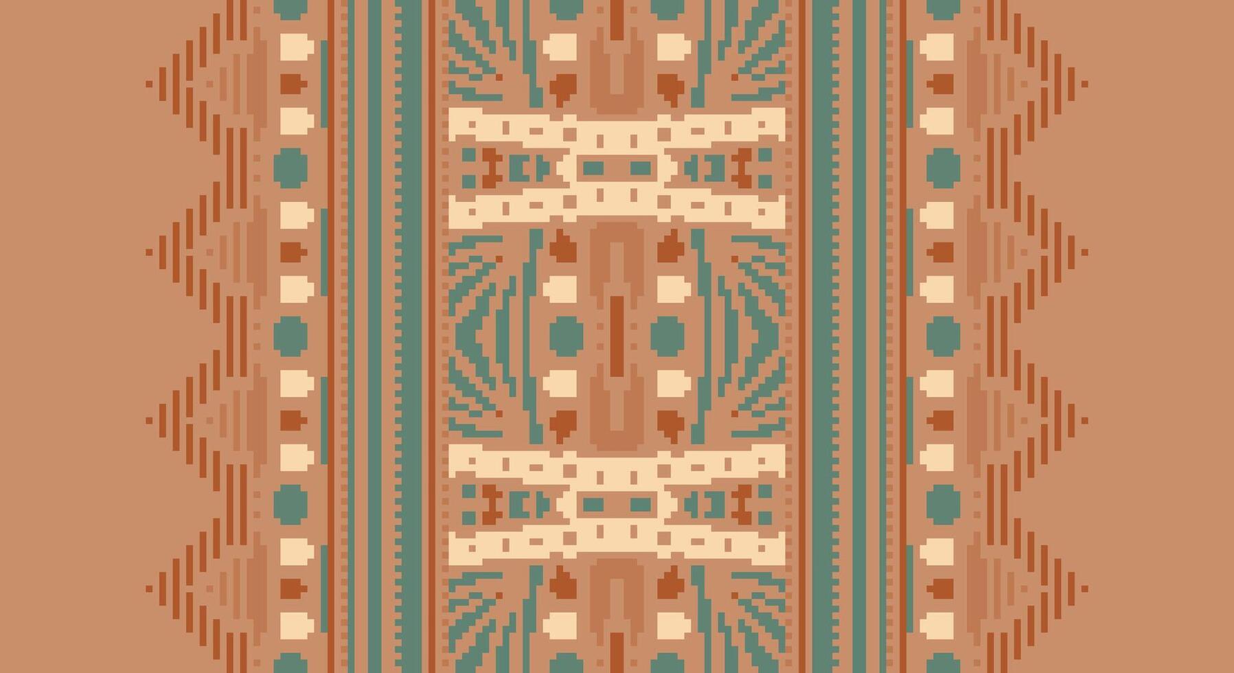Peruvian pattern Seamless Native American, Motif embroidery, Pixel Ikat embroidery Design for Print vyshyvanka placemat quilt sarong sarong beach kurtis Indian motifs vector