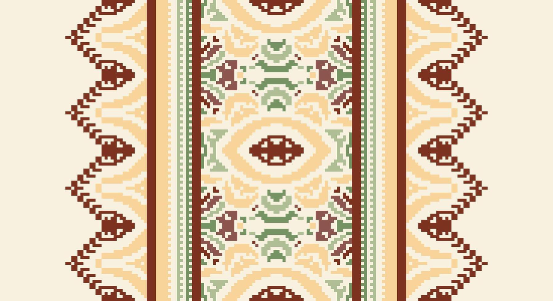 Peruvian pattern Seamless Native American, Motif embroidery, Pixel Ikat embroidery Design for Print figure tribal ink on cloth patola sari vector