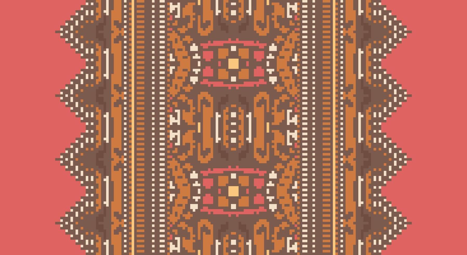 Peruvian pattern Seamless Australian aboriginal pattern Motif embroidery, Pixel Ikat embroidery Design for Print endless arabesque cloth dupatta shawl bandana print silk kurta men vector