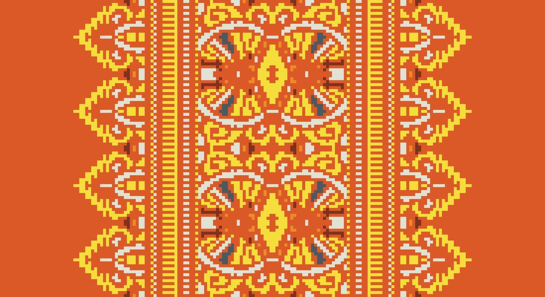 Peruvian pattern Seamless Mughal architecture Motif embroidery, Pixel Ikat embroidery Design for Print lace pattern turkish ceramic ancient egypt art jacquard pattern vector