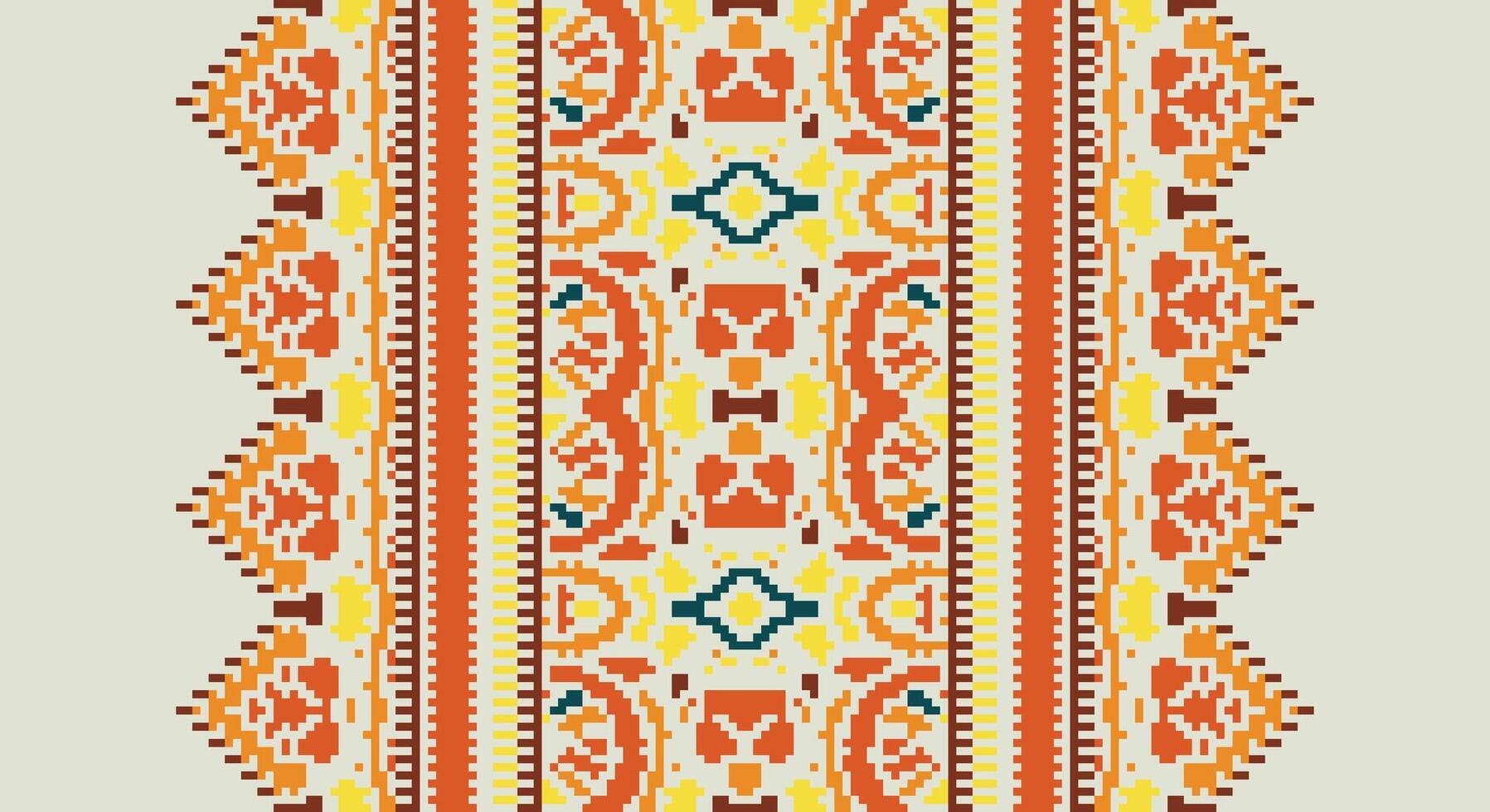 Peruvian pattern Seamless Mughal architecture Motif embroidery, Pixel Ikat embroidery Design for Print australian curtain pattern geometric pillow model kurti mughal flowers vector