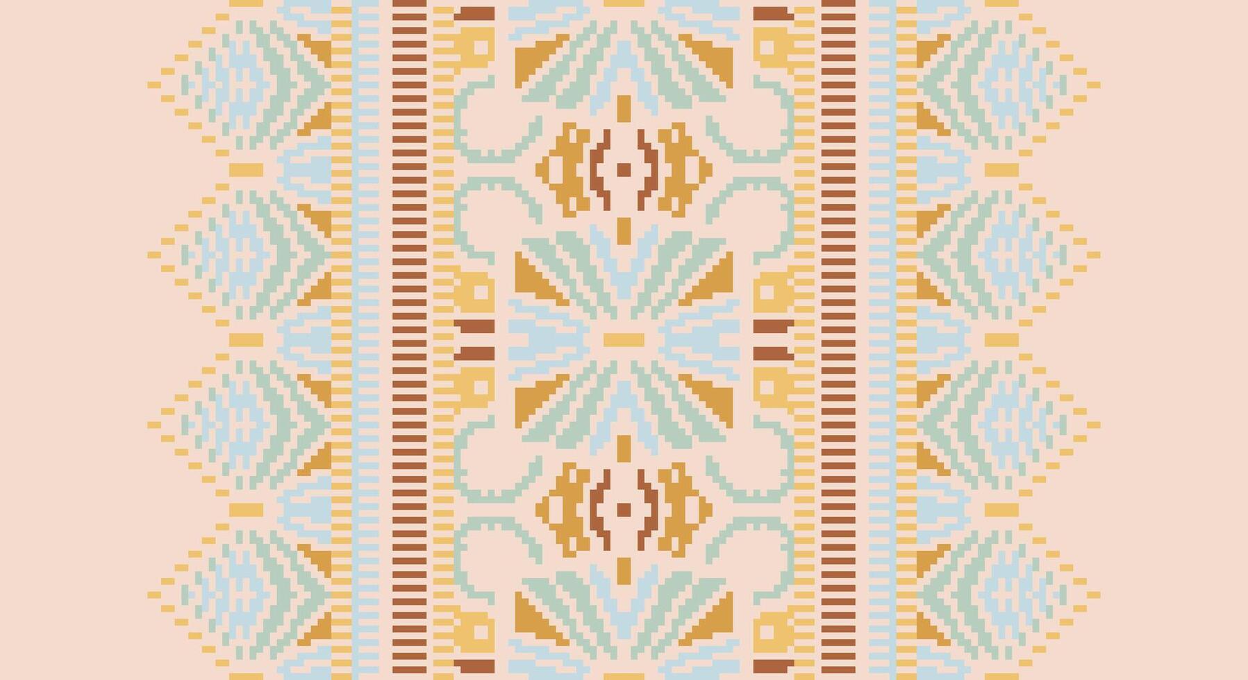 Peruvian pattern Seamless Australian aboriginal pattern Motif embroidery, Pixel Ikat embroidery Design for Print figure tribal ink on cloth patola sari vector