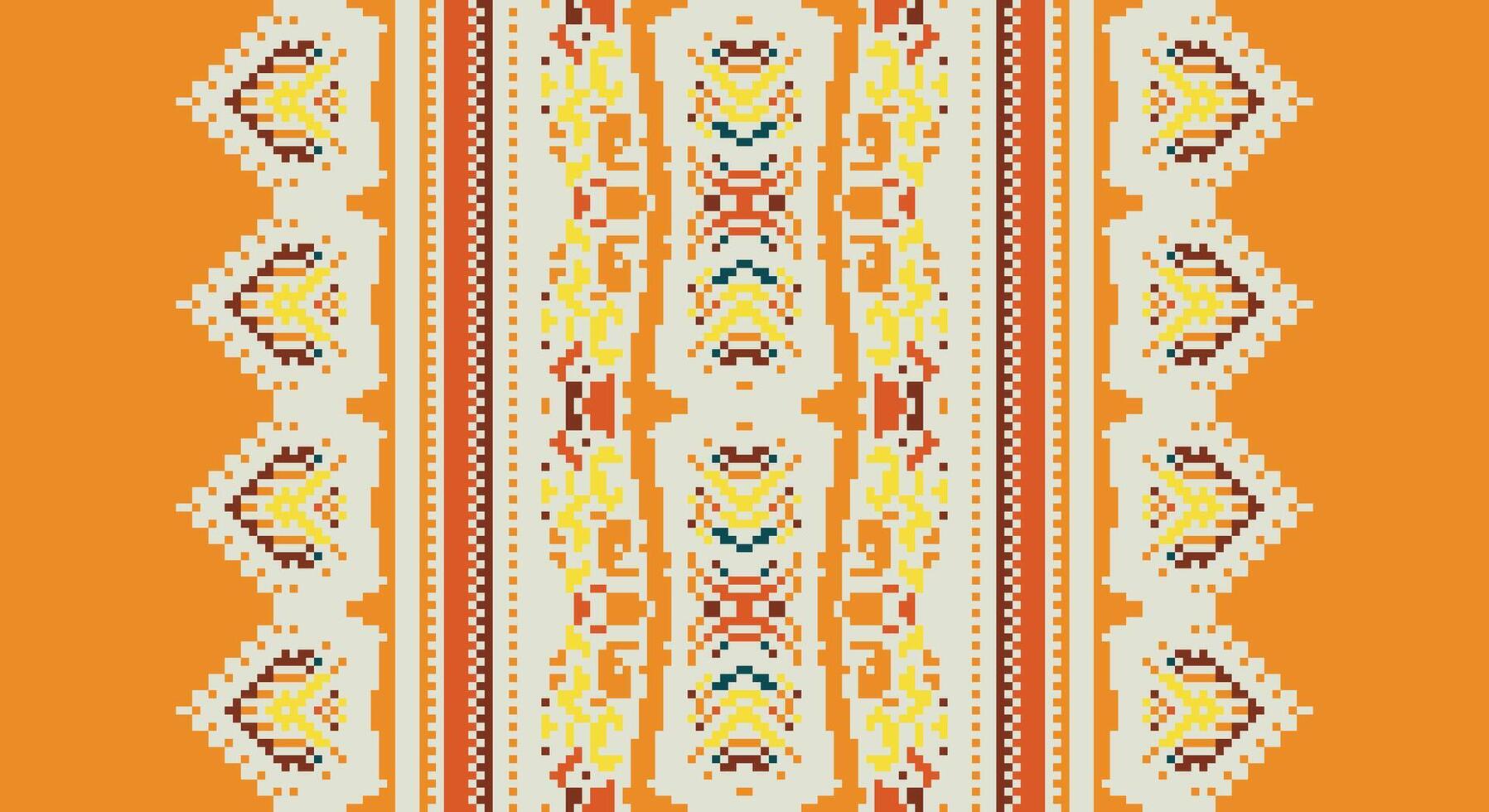 Peruvian pattern Seamless Mughal architecture Motif embroidery, Pixel Ikat embroidery Design for Print kurta pattern mughal motifs tapestry pattern floral repeat vector