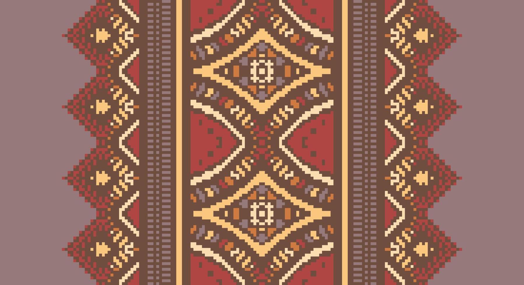 Peruvian pattern Seamless Mughal architecture Motif embroidery, Pixel Ikat embroidery Design for Print egyptian pattern tibetan mandala bandanna vector