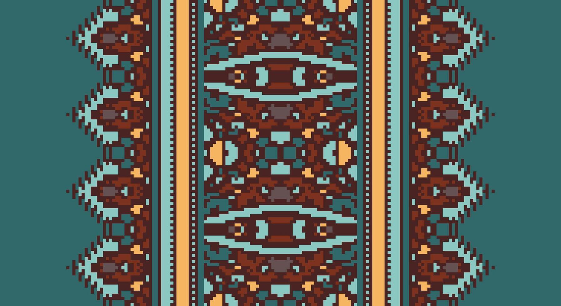 Peruvian pattern Seamless Scandinavian pattern Motif embroidery, Pixel Ikat embroidery Design for Print kurta pattern mughal motifs tapestry pattern floral repeat vector