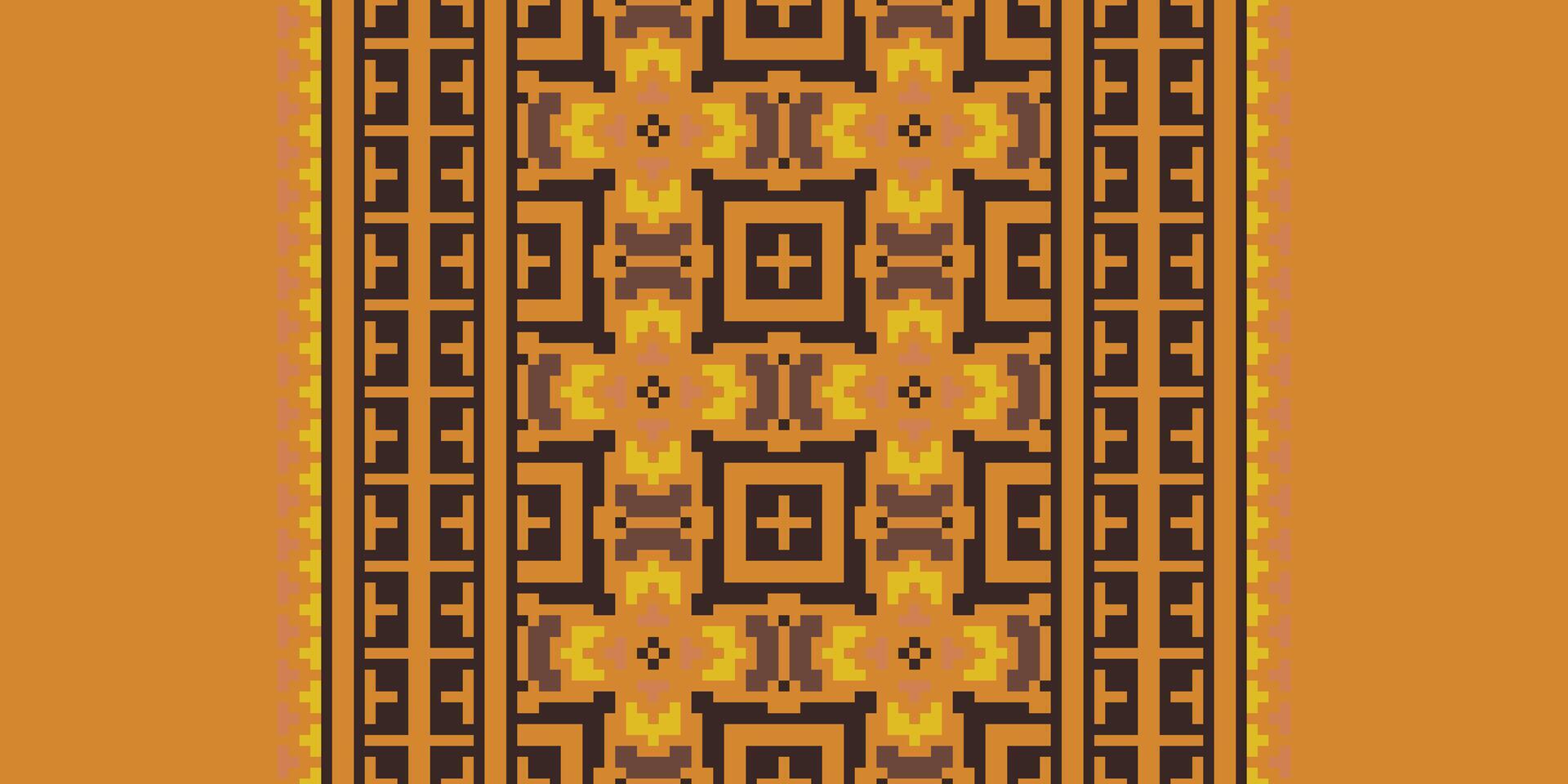Dupatta pattern Seamless Native American, Motif embroidery, Pixel Ikat embroidery Design for Print indigenous art aboriginal art pattern floral kurti mughal border vector