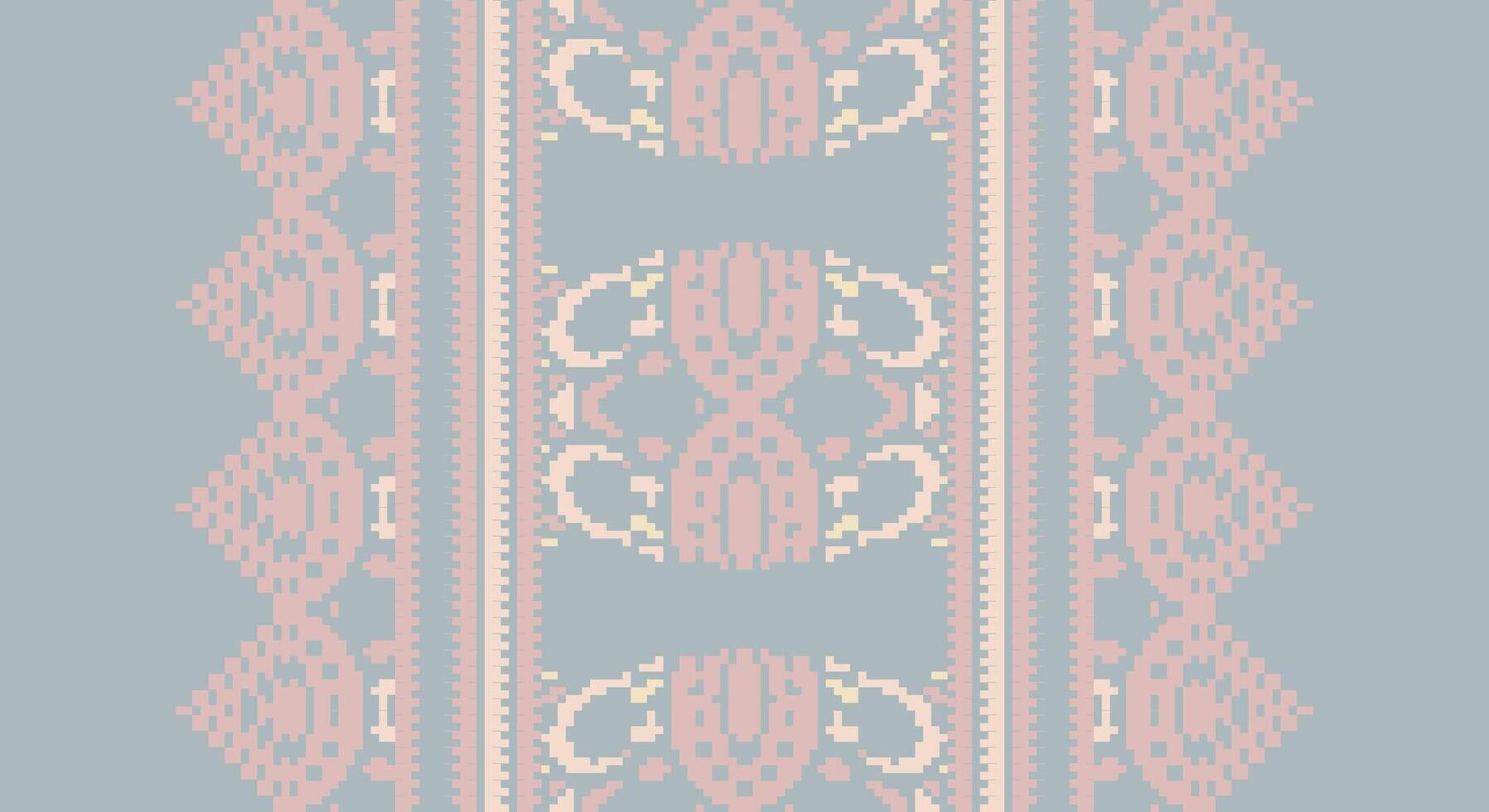 Peruvian pattern Seamless Scandinavian pattern Motif embroidery, Pixel Ikat embroidery Design for Print figure tribal ink on cloth patola sari vector