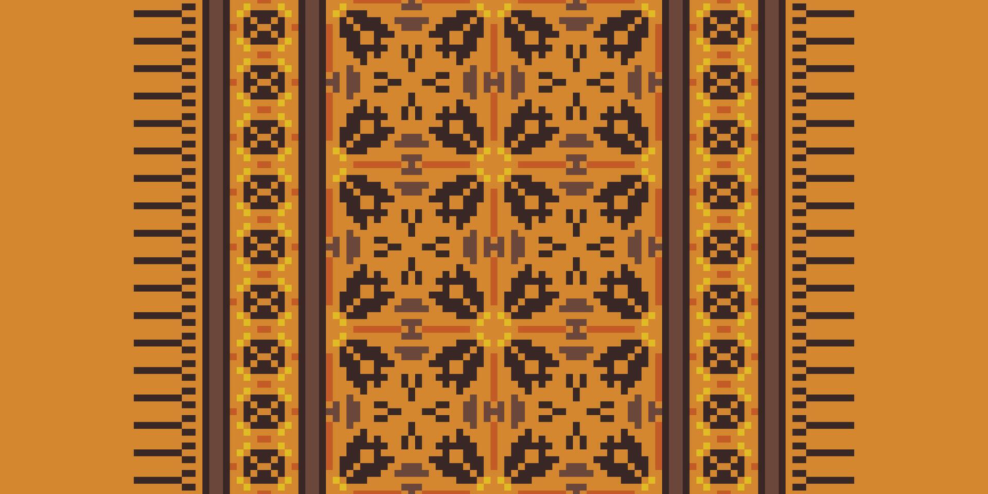 Dupatta pattern Seamless Native American, Motif embroidery, Pixel Ikat embroidery Design for Print kurta pattern mughal motifs tapestry pattern floral repeat vector