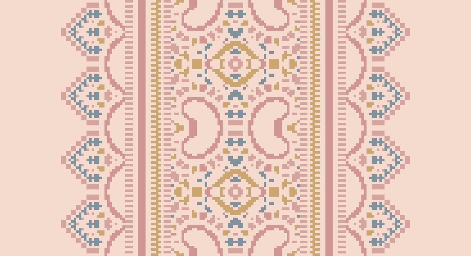 Patola sari Seamless Native American, Motif embroidery, Pixel Ikat embroidery Design for Print scandinavian pattern saree ethnic nativity gypsy pattern vector