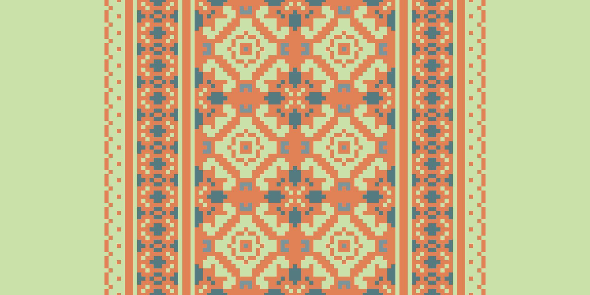 Dupatta pattern Seamless Bandana print silk Motif embroidery, Pixel Ikat embroidery Design for Print scarf hijab pattern kerchief Pixel Ikat Silk kurti model mughal patterns vector
