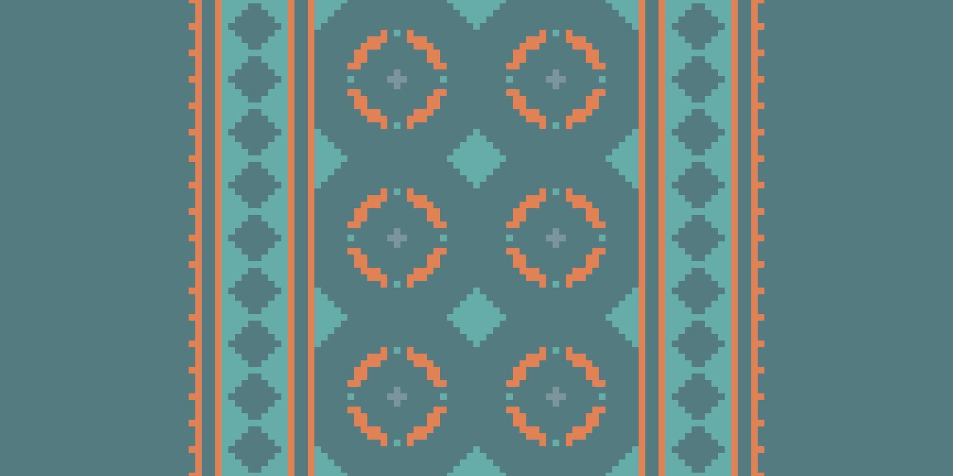 Dupatta pattern Seamless Bandana print silk Motif embroidery, Pixel Ikat embroidery Design for Print tapestry floral kimono repeat pattern lacing spanish motif vector