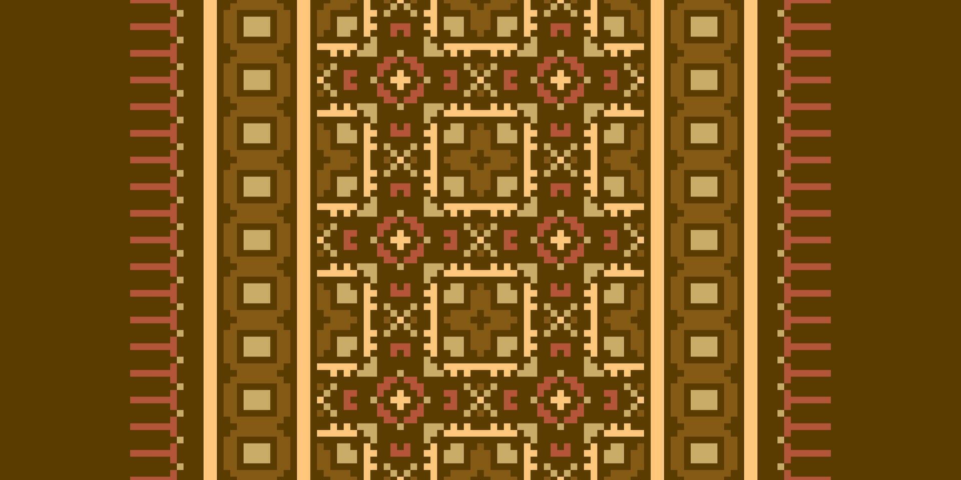 Dupatta pattern Seamless Bandana print silk Motif embroidery, Pixel Ikat embroidery Design for Print jacquard slavic pattern folklore pattern kente arabesque vector